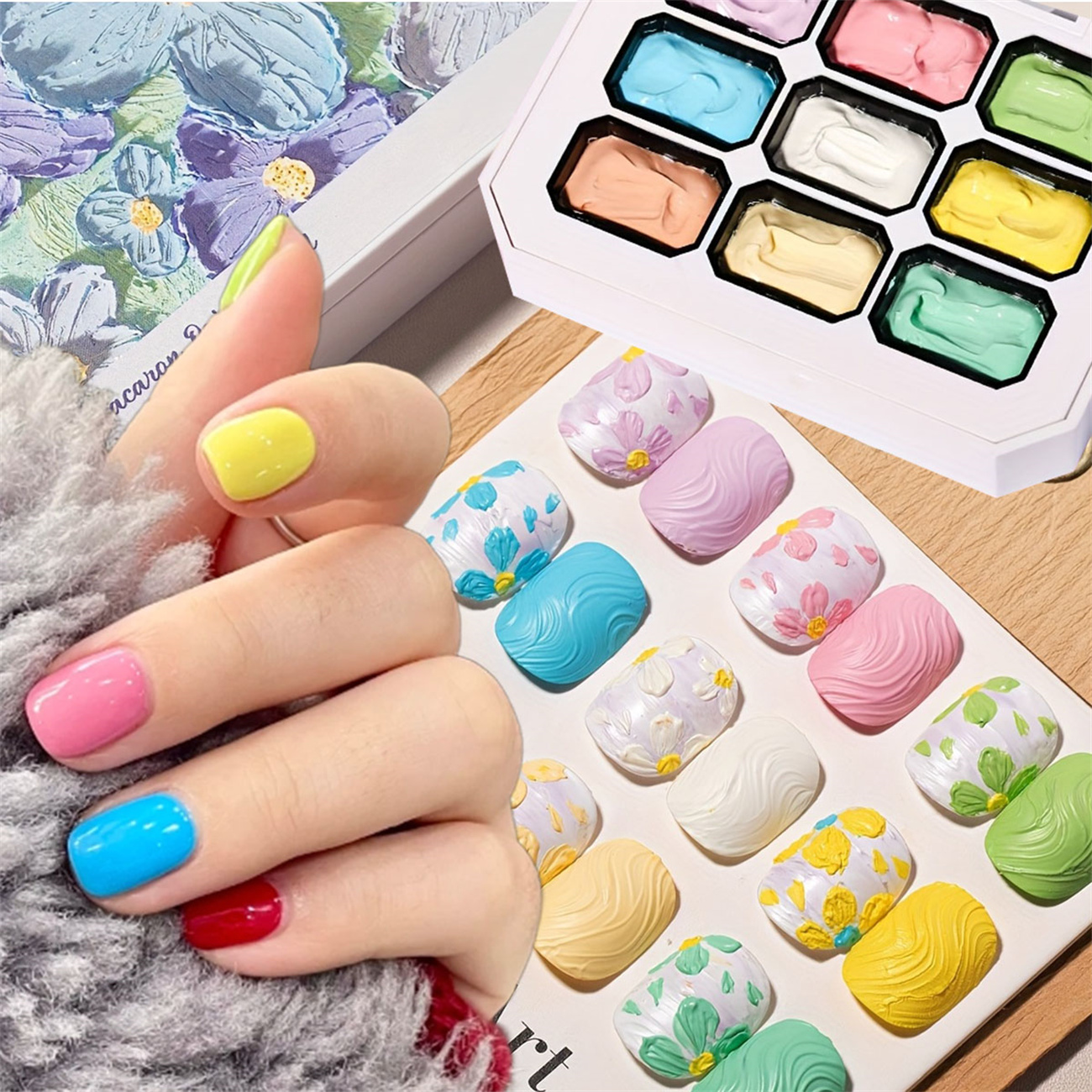 Nail Art Painting - 1pc 9-color Makaron solid nail polish