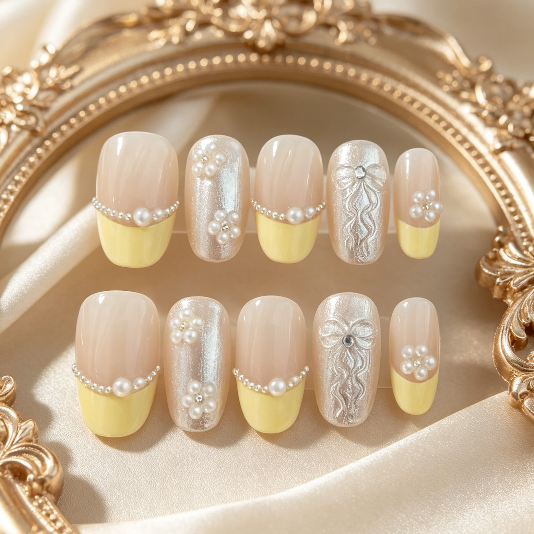 Nail Art Oval - 10 pieces of hand pressed oval