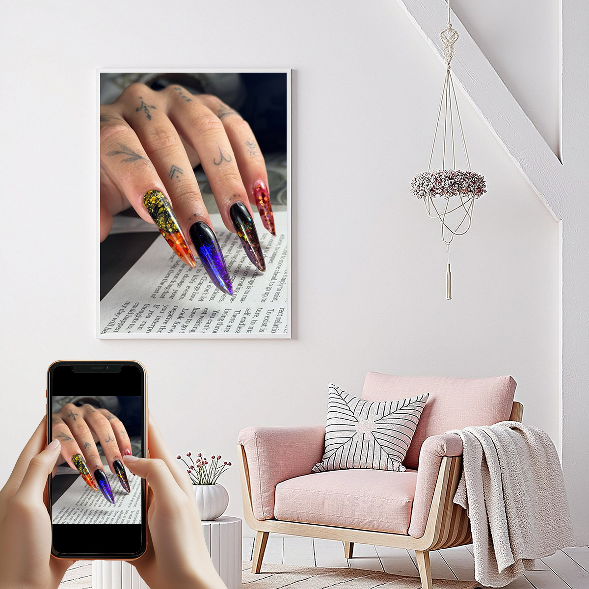 Nail Art Painting - custom photo 1pcs HD printing canvas