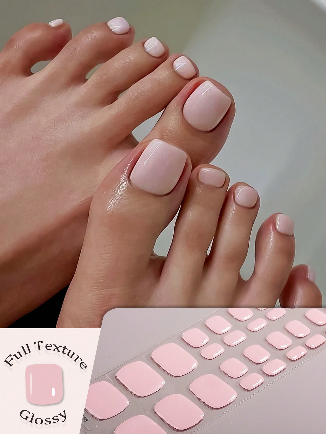 Nail Art Elegant - 26pcs Semi-Cured Gel Nail Stickers, Elegant