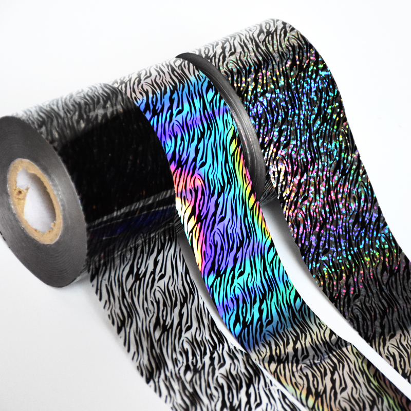 Nail Art Zebra Design - 100meters/roll Holographic Nail Art Transfer Foil