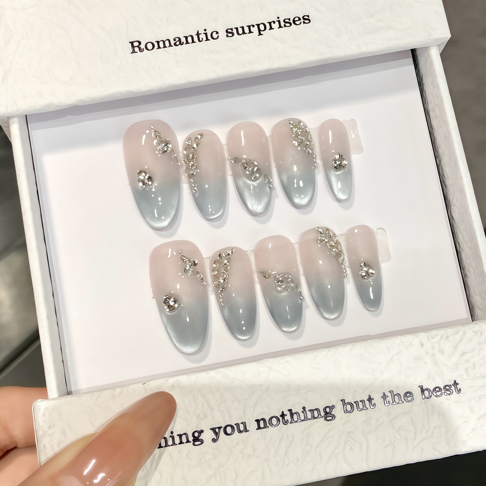 Nail Art Oval - 10pcs Pure Hand Pressed Medium Oval