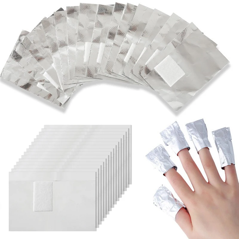Nail Art Remove - 100Pcs Bag Aluminium Foil Nail Art