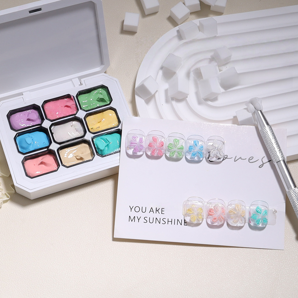 Nail Art Painting - 1pc 4/9Colors Patting Gel Gradient Color