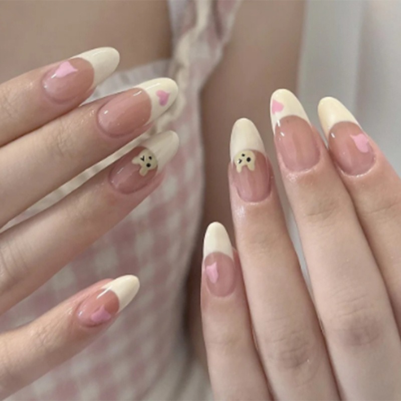 Nail Art Love - 24pcs Cheap Love Wear Nail Almond