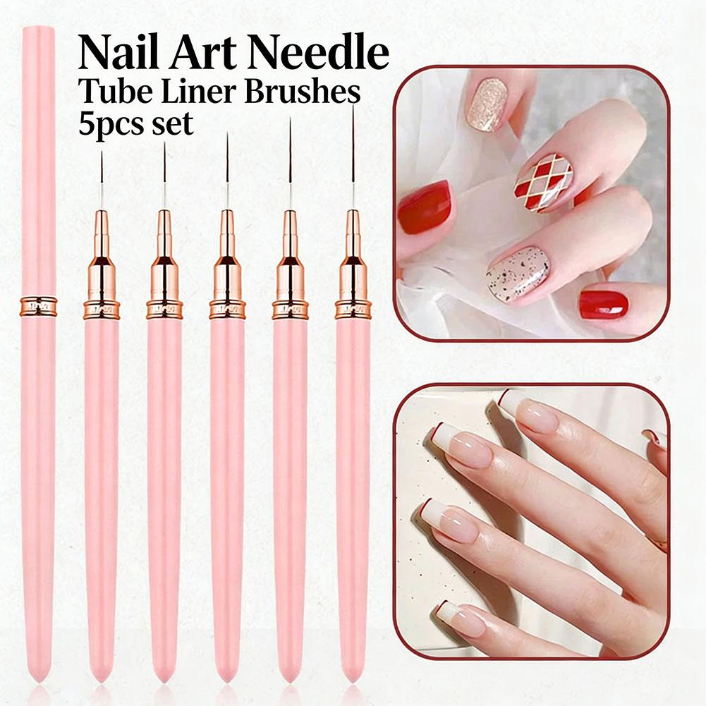 5PCS Nail Art Liner Brush Set  - مراجعة Nail Gel Polish Set وسعره