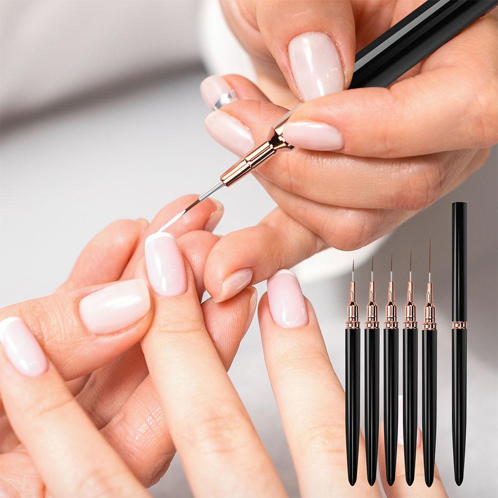 5PCS Nail Art Liner Brush Set  - مراجعة Nail Gel Polish Set وسعره