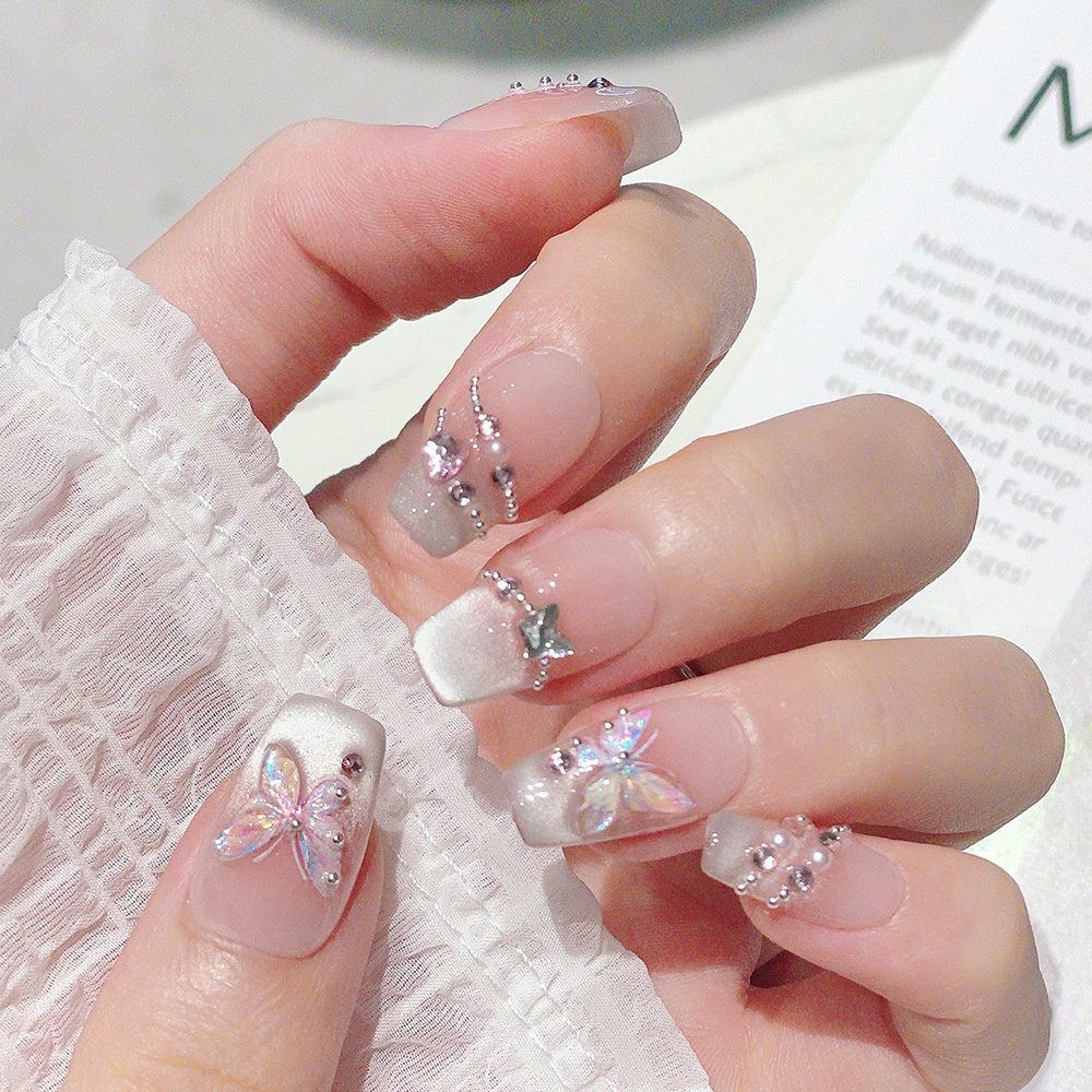 10pcs Short Trapezoid Handmade - مراجعة Nail Art Elegant وسعره