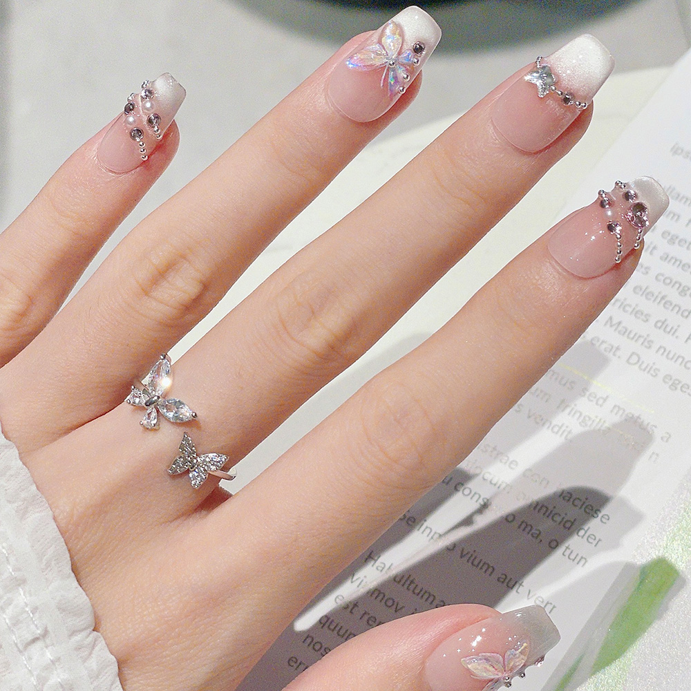 10pcs Short Trapezoid Handmade - مراجعة Nail Art Elegant وسعره
