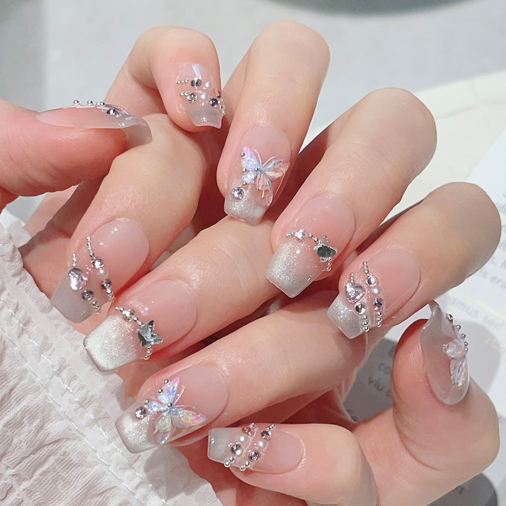 10pcs Short Trapezoid Handmade - مراجعة Nail Art Elegant وسعره