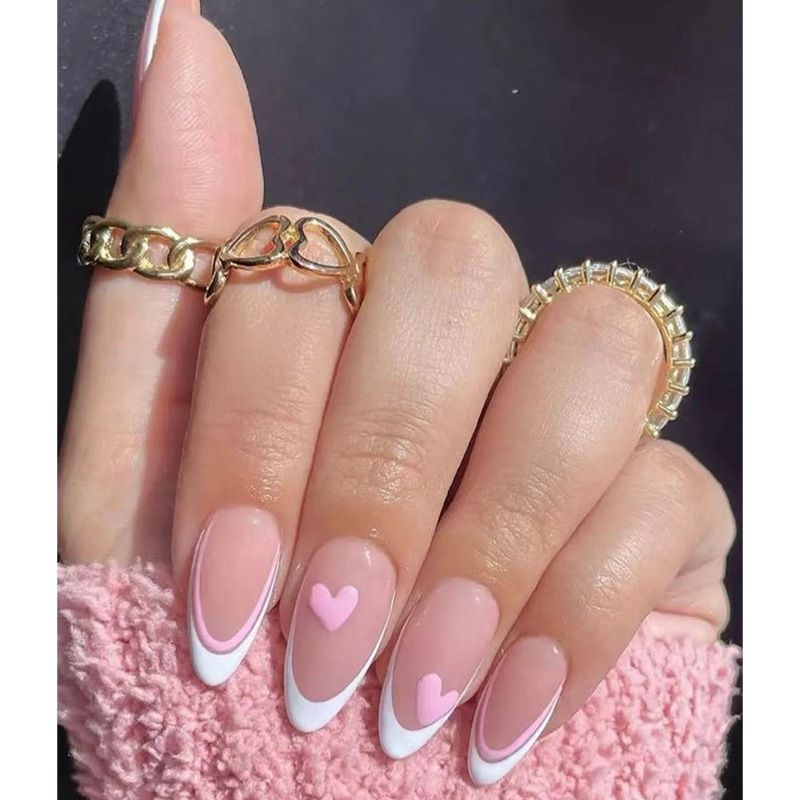 24pcs Gilded Flower Press on N - مراجعة Nail Art Oval وسعره