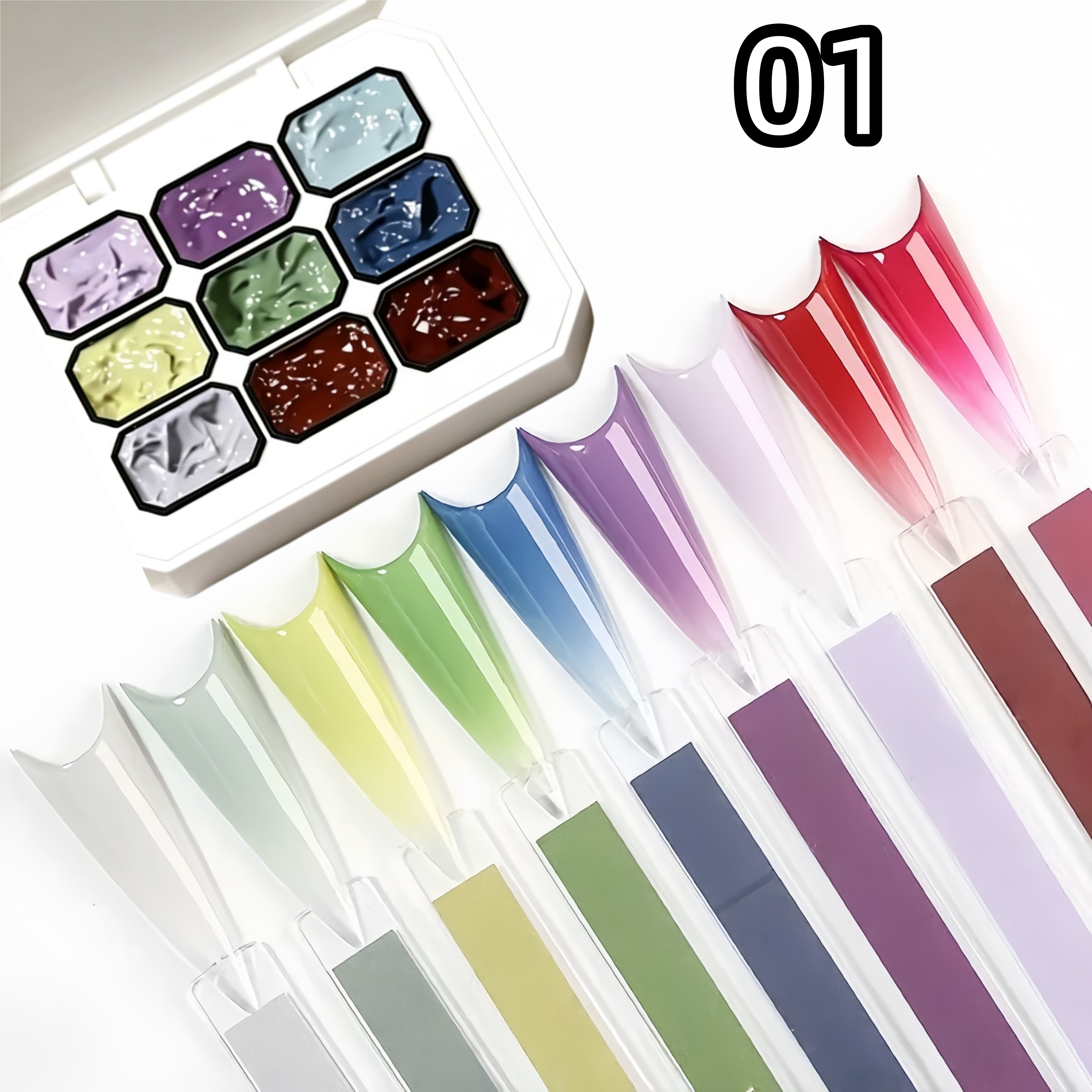 1pc solid  9-grid color painti - مراجعة Nail Art Painting وسعره