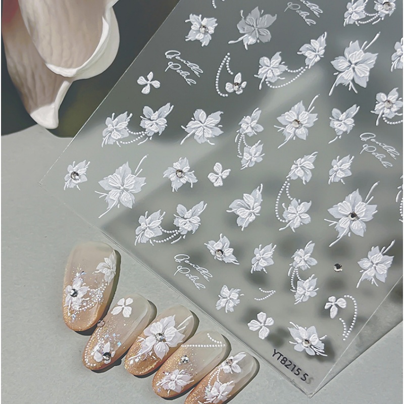 Elegant white butterfly flower - مراجعة Nail Art Elegant وسعره
