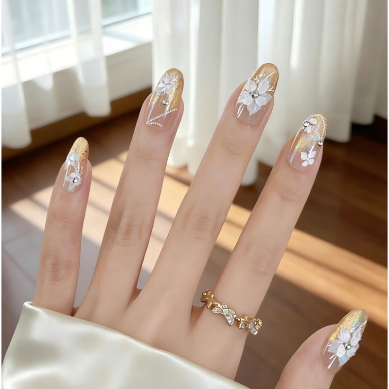 Elegant white butterfly flower - مراجعة Nail Art Elegant وسعره