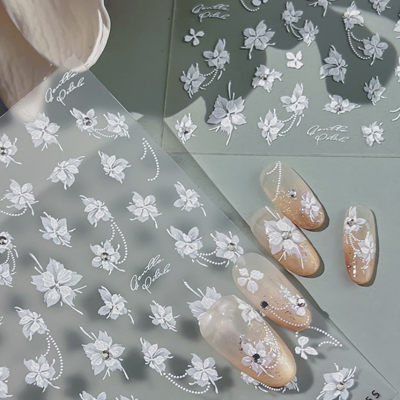 Elegant white butterfly flower - مراجعة Nail Art Elegant وسعره