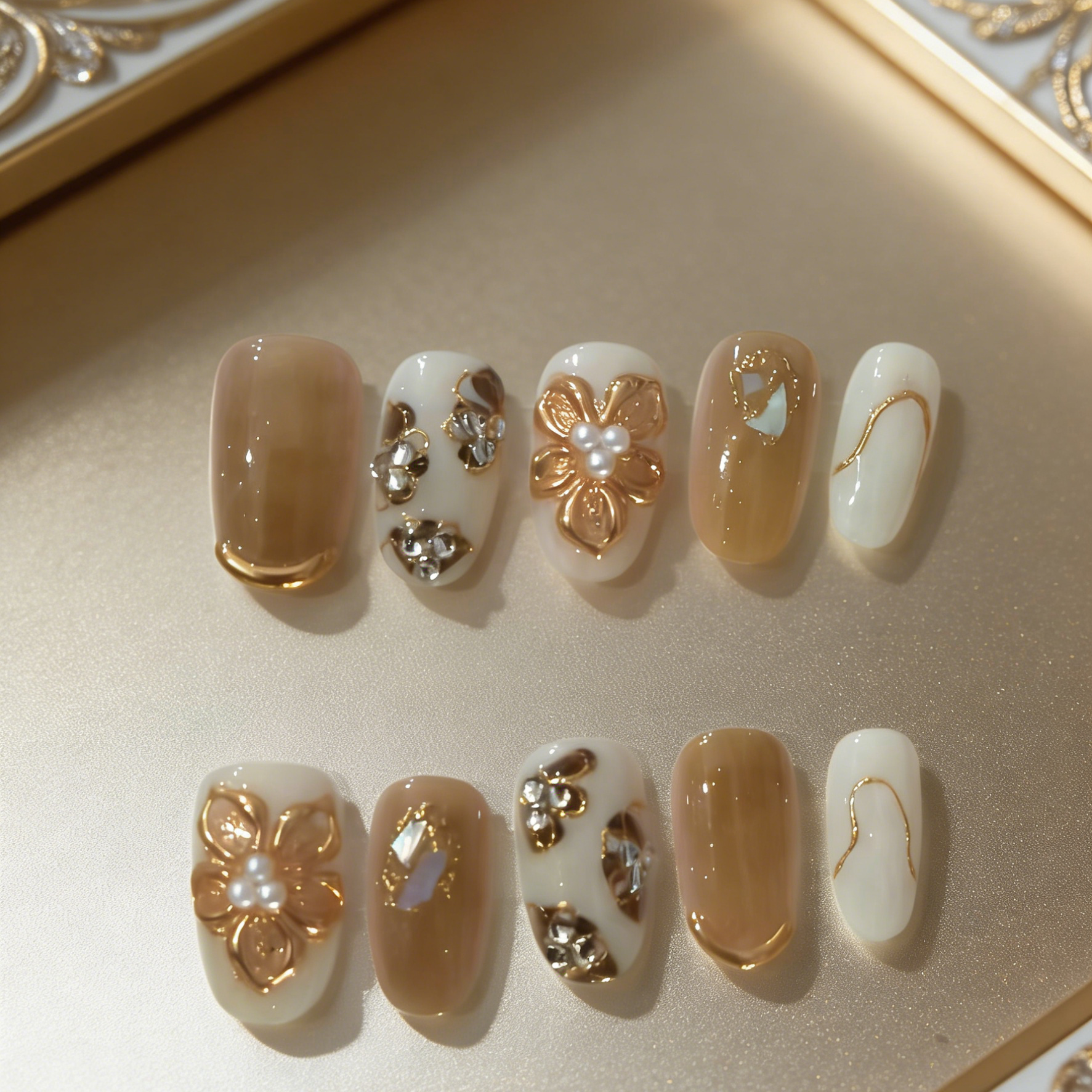 10 pieces of hand-pressed oval - مراجعة Nail Art Oval وسعره