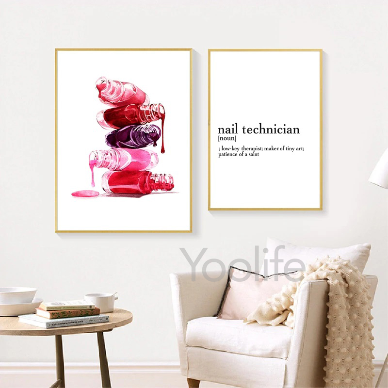 1pc frameless Nail Salon Quote - مراجعة Nail Art Painting وسعره