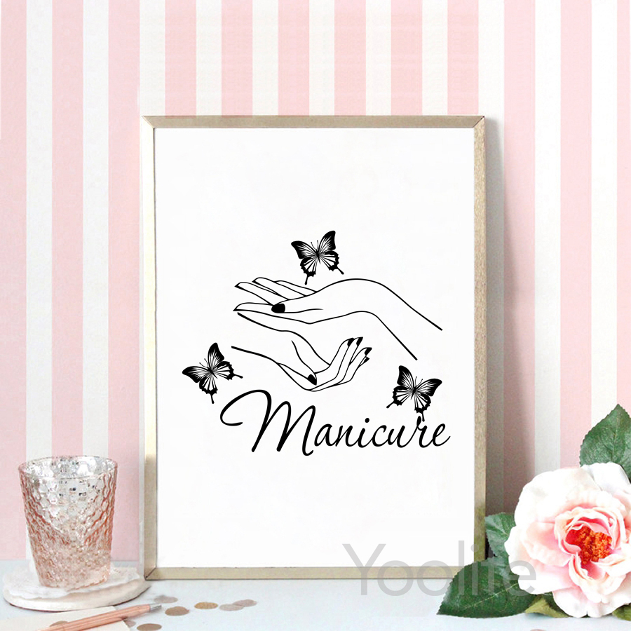 1pc frameless Nail Salon Quote - مراجعة Nail Art Painting وسعره