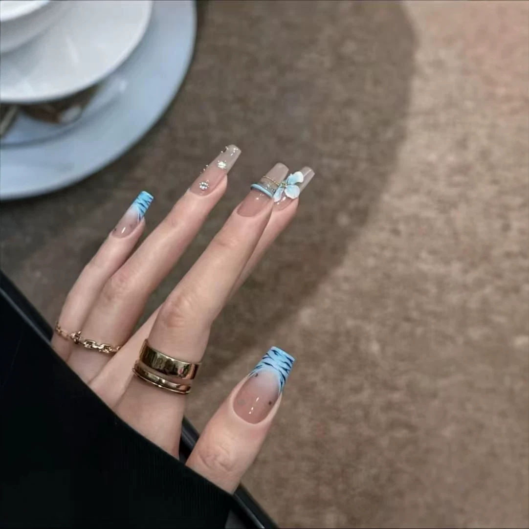 10pcs Handmade Middle Press On - مراجعة Nail Art Zebra Design وسعره
