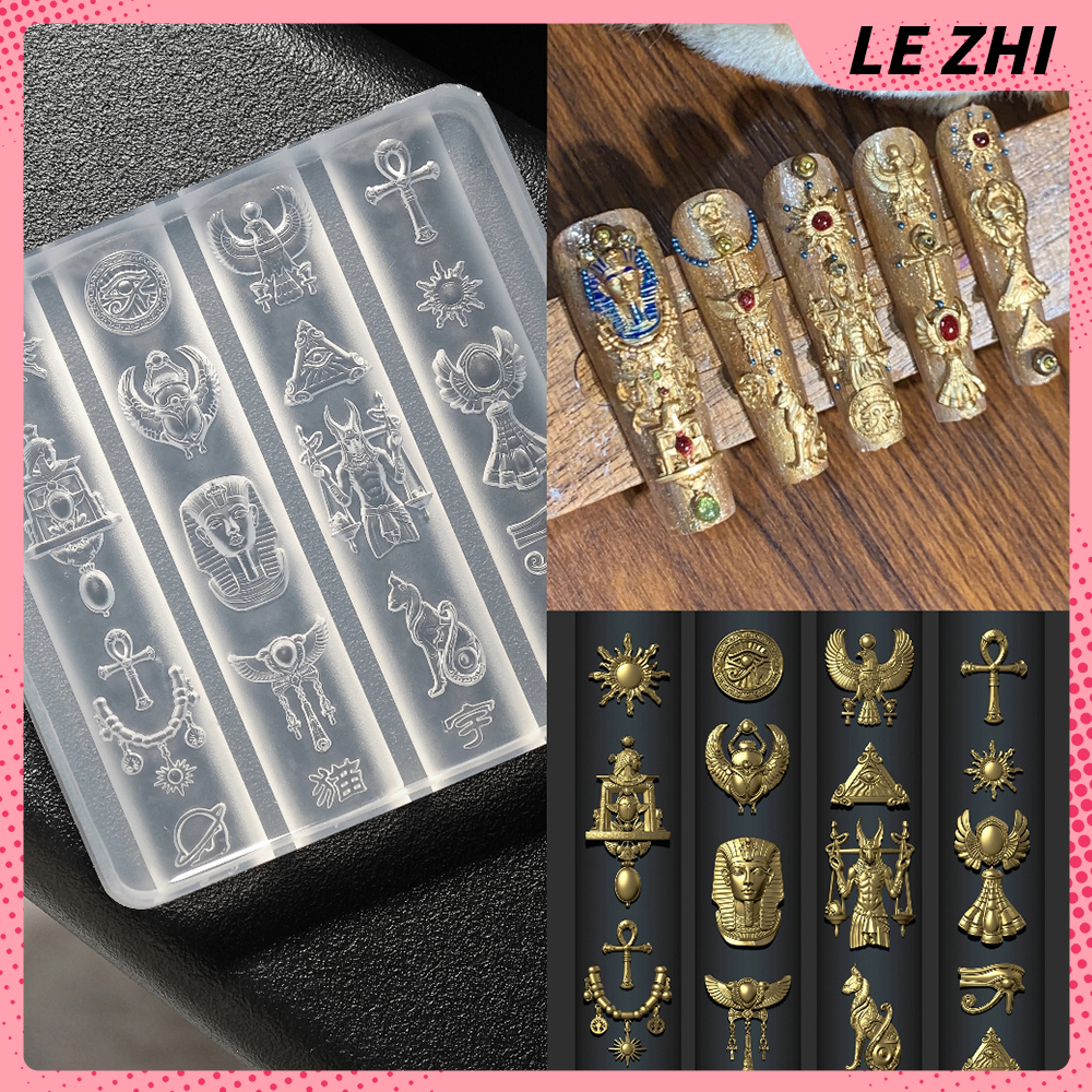 1Pcs Vintage Egyptian Style 3D - مراجعة Nail Art Queen وسعره