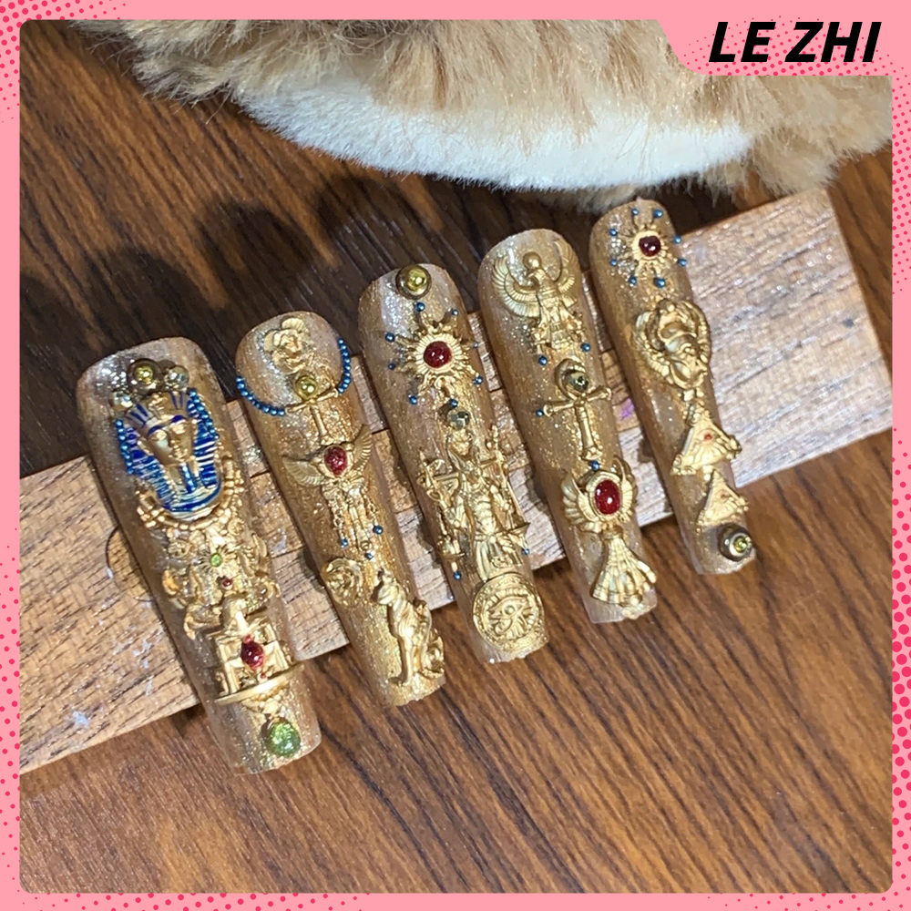 1Pcs Vintage Egyptian Style 3D - مراجعة Nail Art Queen وسعره