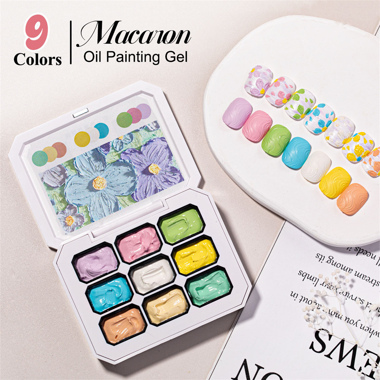1pc 9-color Makaron solid nail - مراجعة Nail Art Painting وسعره