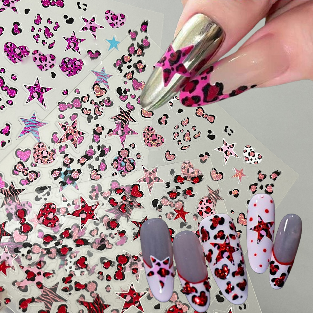 5D Leopard Print Bowknot Star  - مراجعة Nail Art Zebra Design وسعره