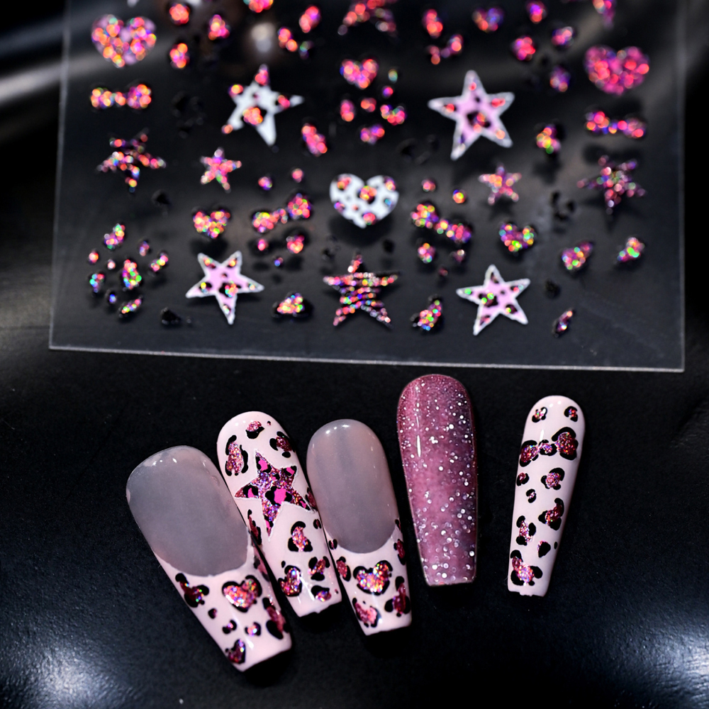 5D Leopard Print Bowknot Star  - مراجعة Nail Art Zebra Design وسعره