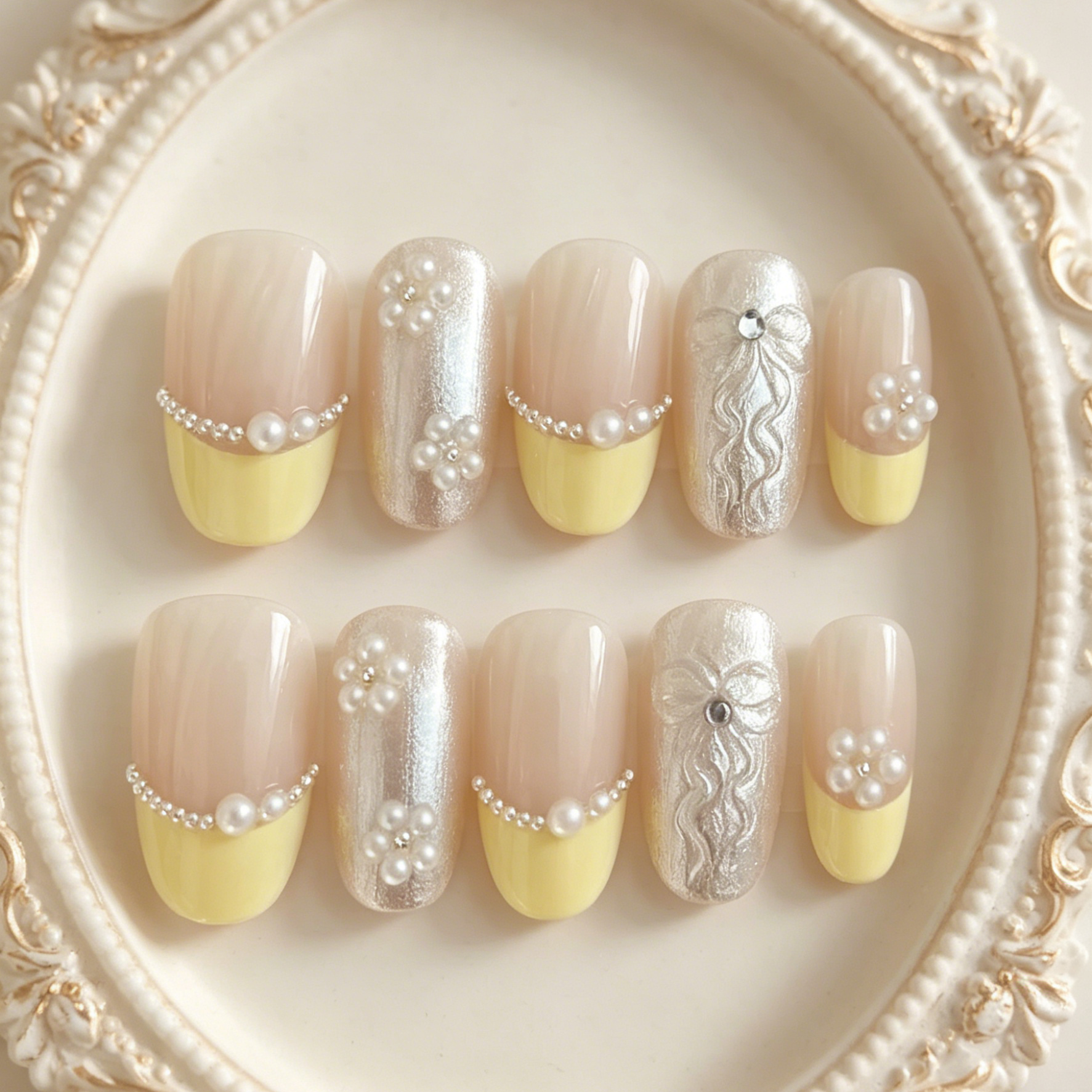 10 pieces of hand pressed oval - مراجعة Nail Art Oval وسعره