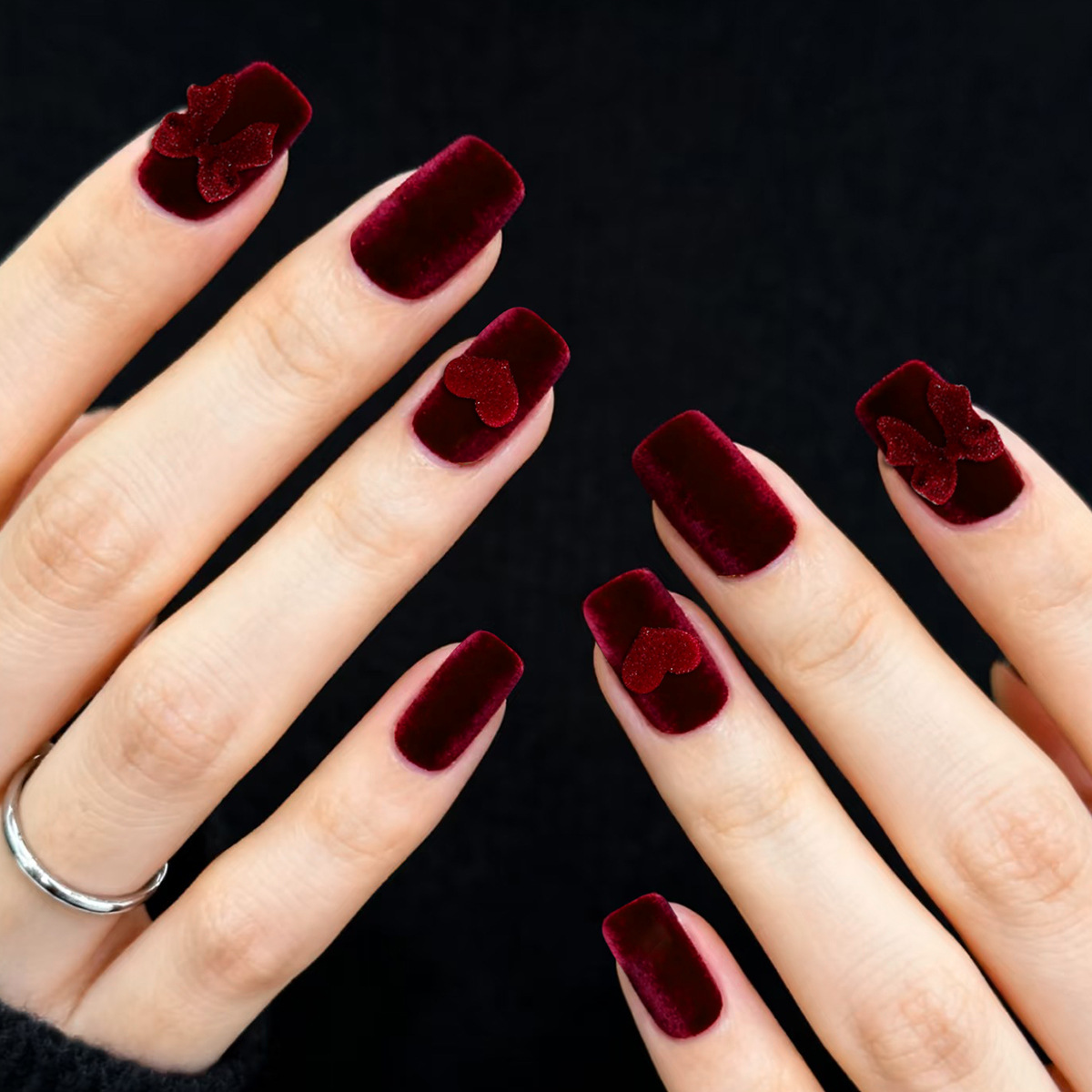 24pcs Wine Red Full Cover Nail - مراجعة Nail Art Red Wine وسعره
