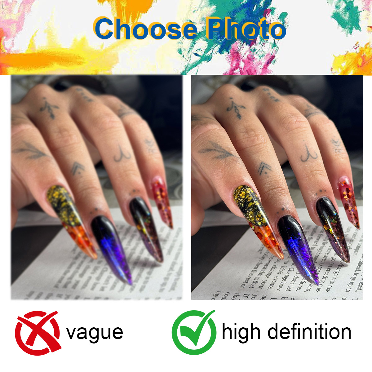 custom photo 1pcs HD printing  - مراجعة Nail Art Painting وسعره