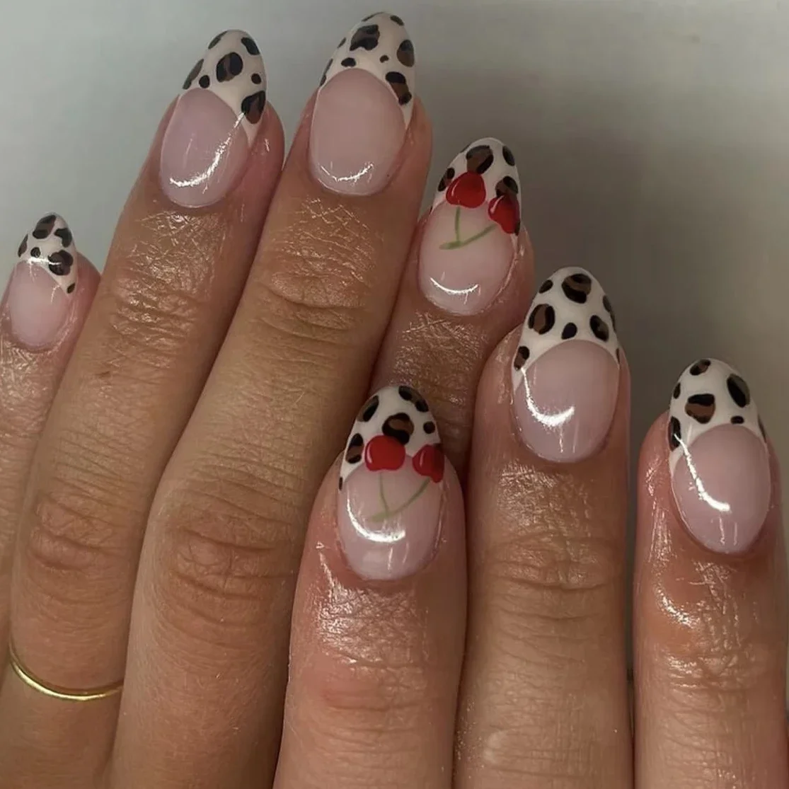 Leopard Print Long Pointed Fak - مراجعة Nail Art Love وسعره
