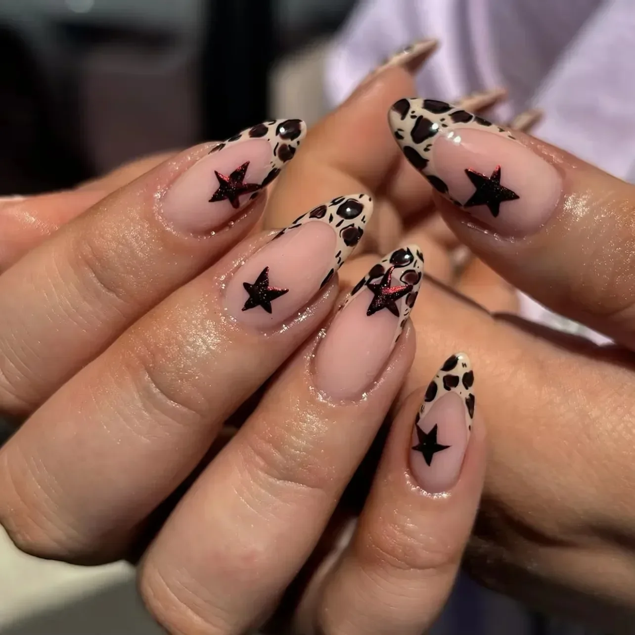 Leopard Print Long Pointed Fak - مراجعة Nail Art Love وسعره