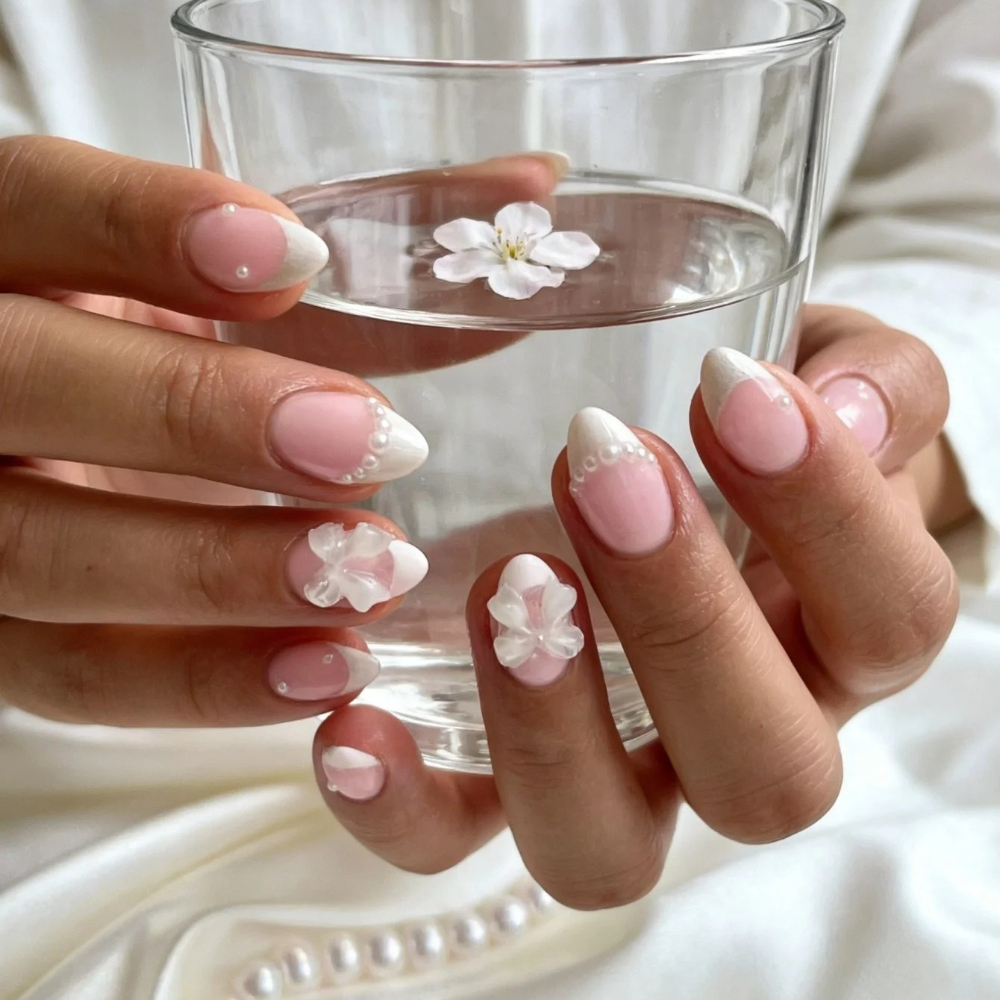 24pcs Short Oval White French  - مراجعة Nail Art Oval وسعره