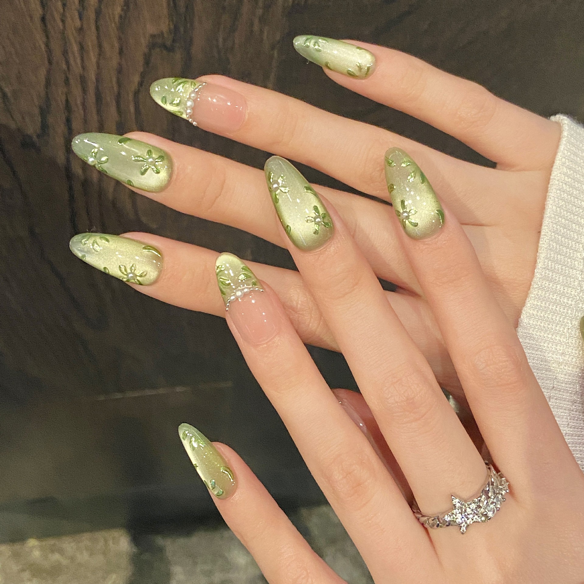 10pcs Handmade Press on Nails  - مراجعة Nail Art Oval وسعره