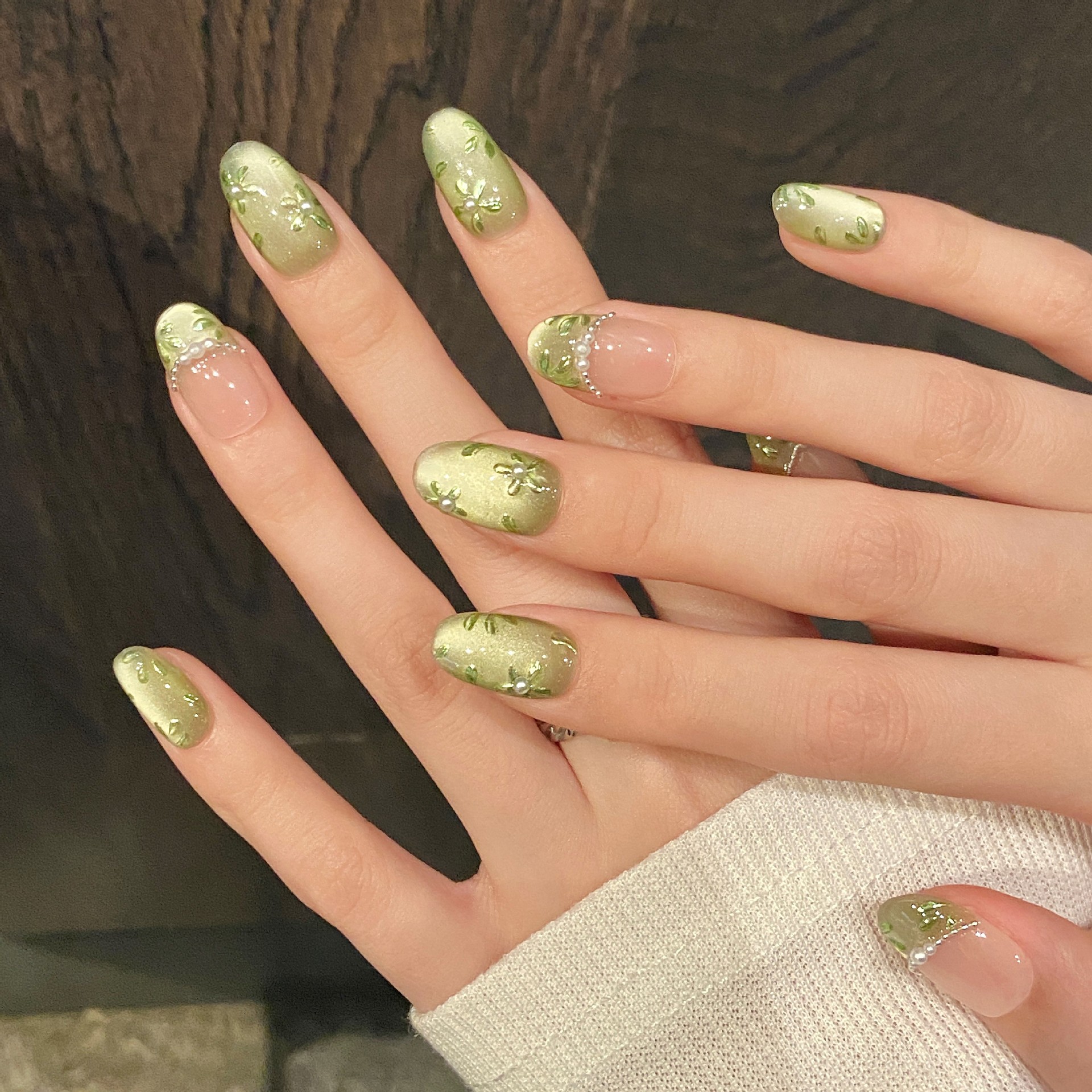 10pcs Handmade Press on Nails  - مراجعة Nail Art Oval وسعره