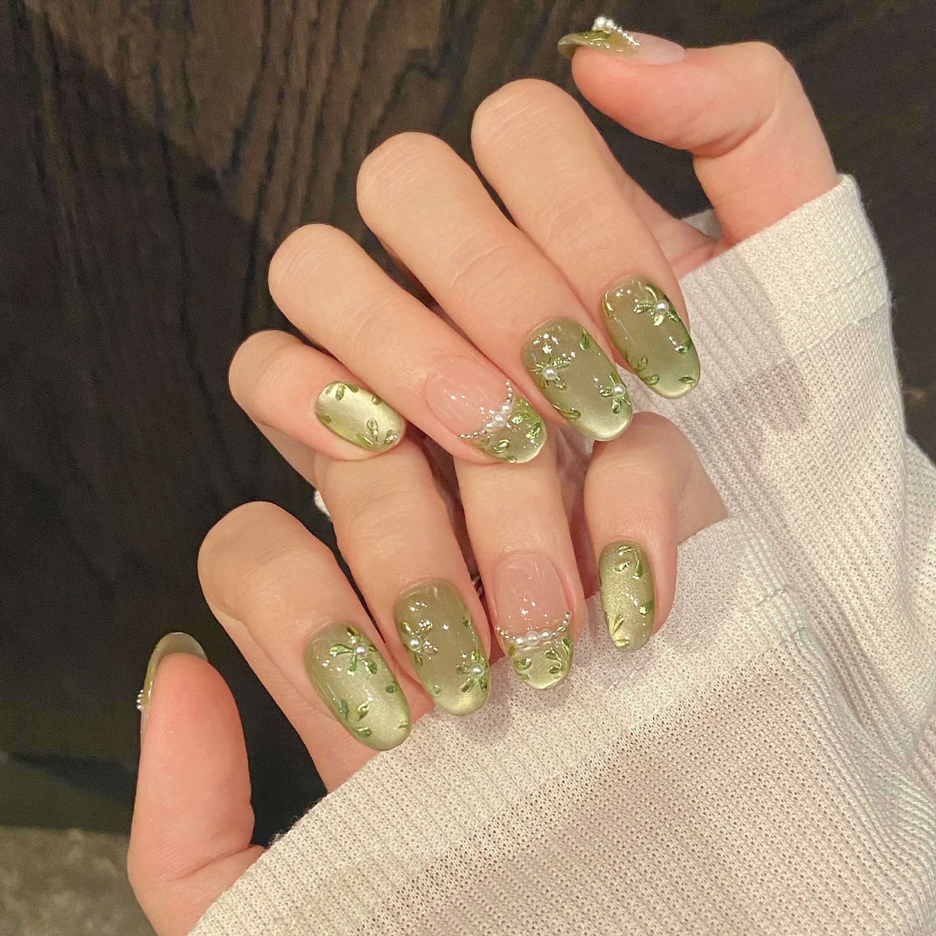 10pcs Handmade Press on Nails  - مراجعة Nail Art Oval وسعره