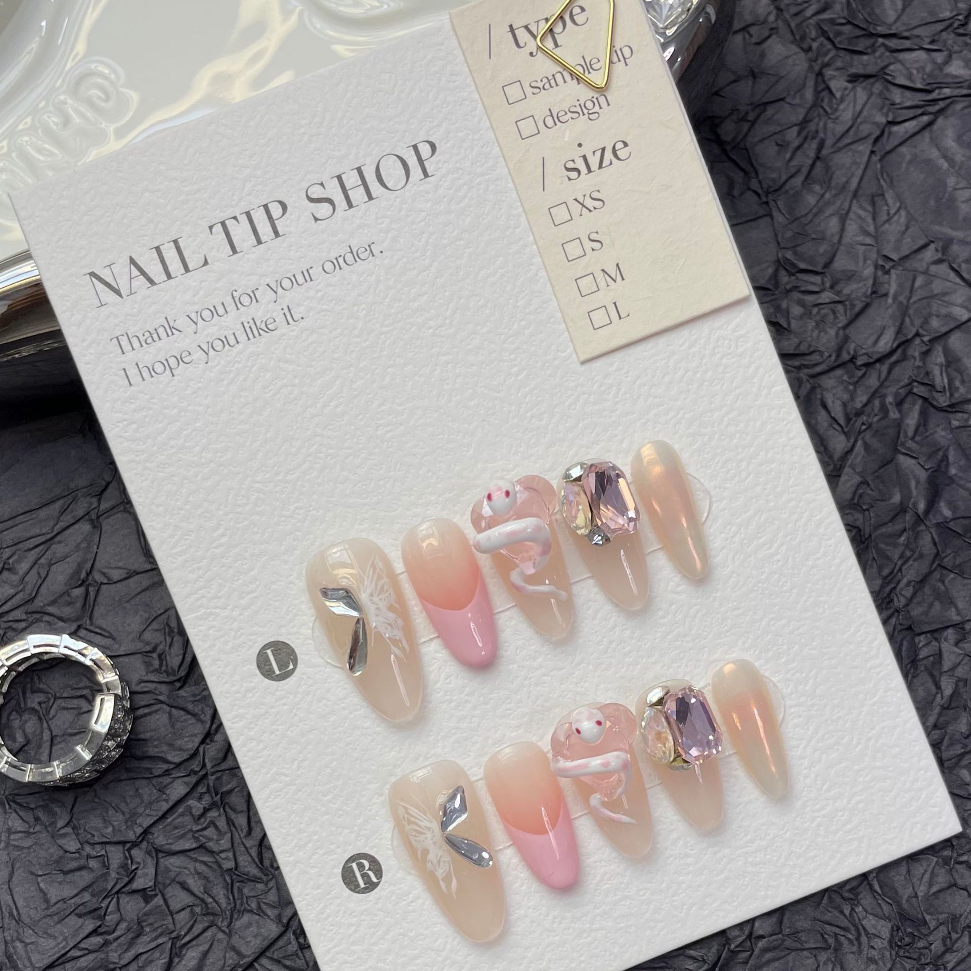 10pcs Long 3D Pink Snake Oval  - مراجعة Nail Art Love وسعره