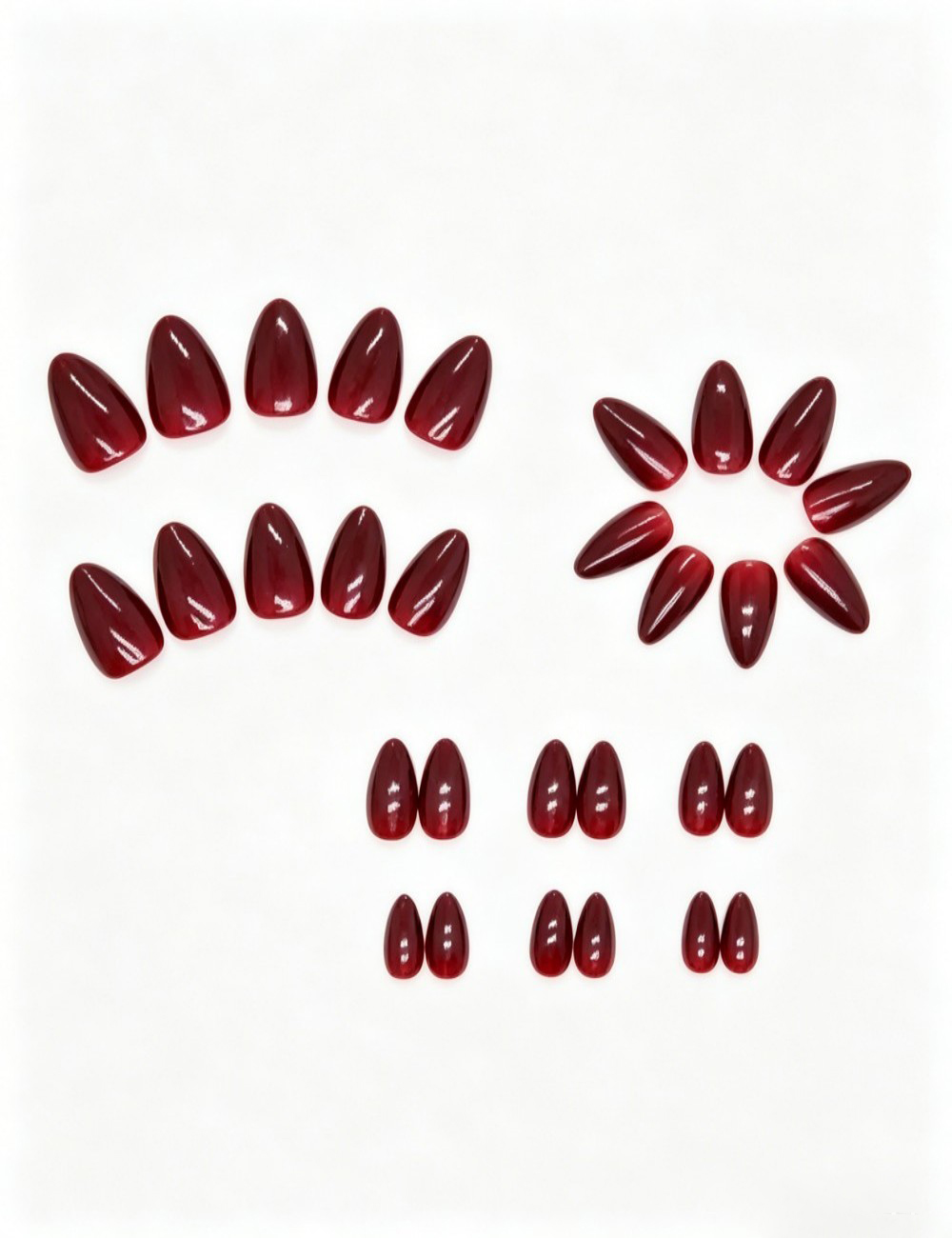 24Pcs/Set Simple Wine Red Fake - مراجعة Nail Art Red Wine وسعره