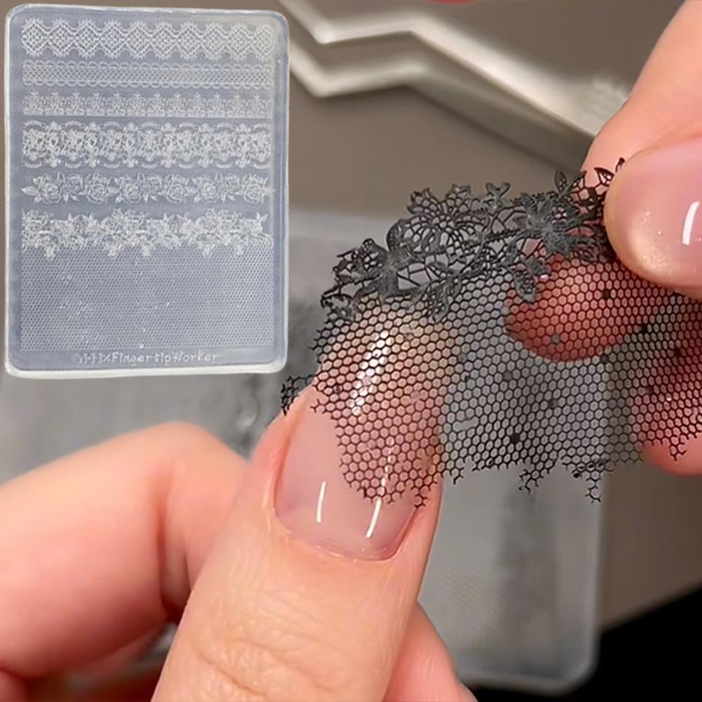 1Pcs 3D Lace Rose Silicone Nai - مراجعة Nail Art Elegant وسعره