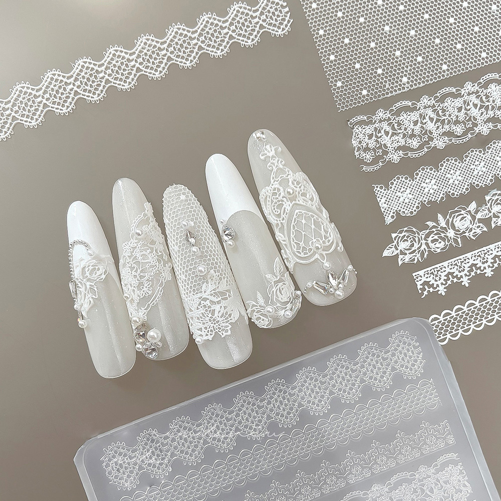 1Pcs 3D Lace Rose Silicone Nai - مراجعة Nail Art Elegant وسعره