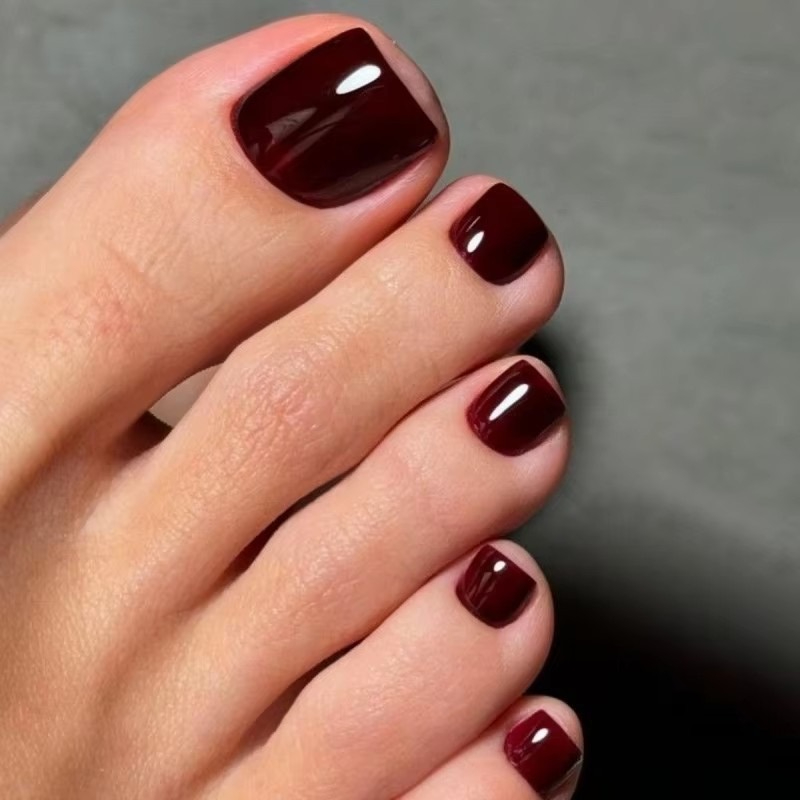 Simple Wine Red Solid Color Fa - مراجعة Nail Art Red Wine وسعره