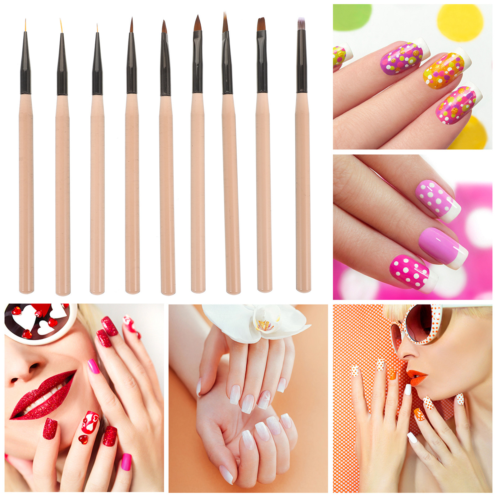 9Pcs Nail Art Liner Pens Set P - مراجعة Nail Gel Polish Set وسعره