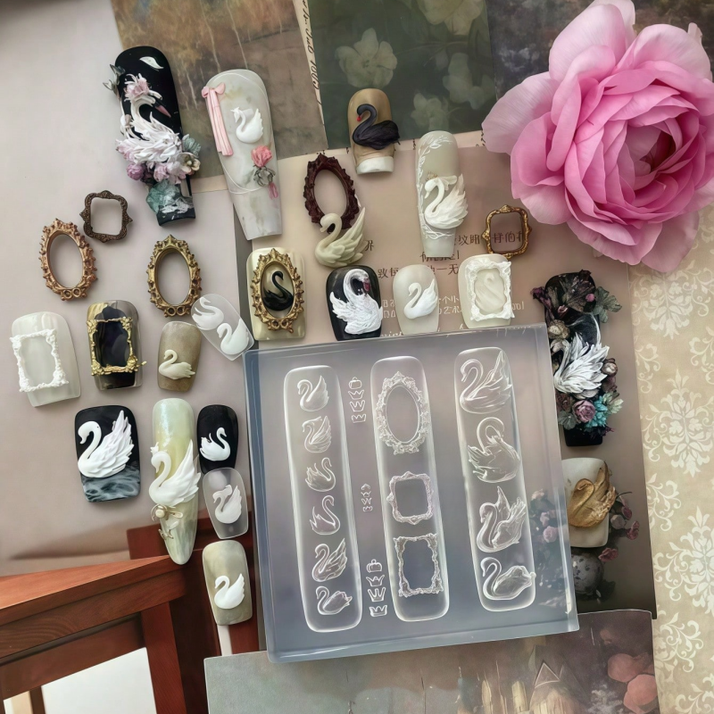 Elegant Swan Crown Nail Art Mo - مراجعة Nail Art Elegant وسعره