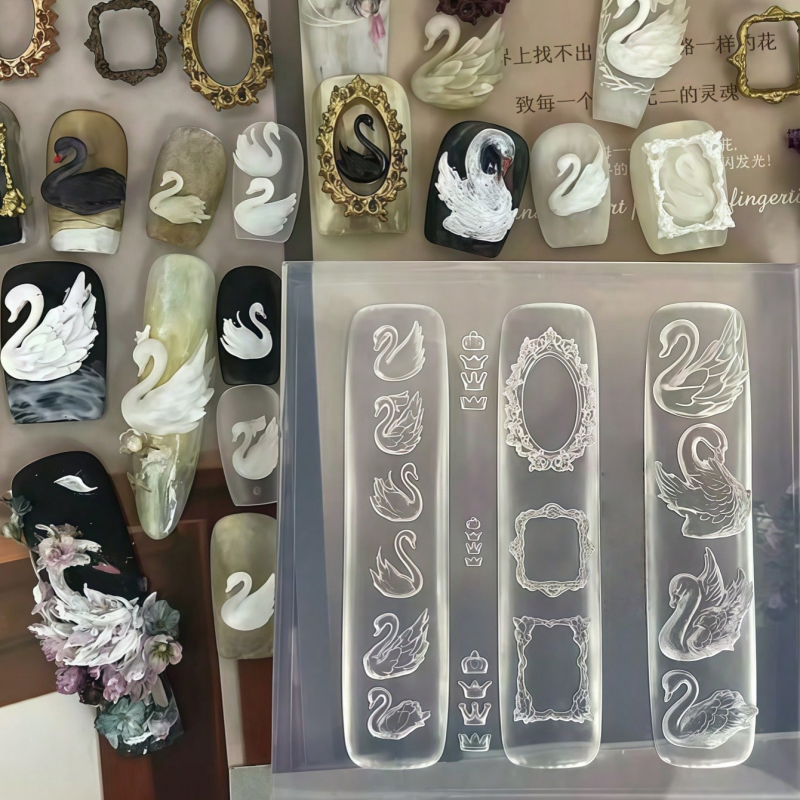 Elegant Swan Crown Nail Art Mo - مراجعة Nail Art Elegant وسعره