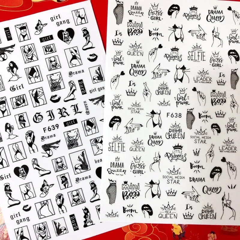 1 sheet Newest 3D Nail Sticker - مراجعة Nail Art Queen وسعره