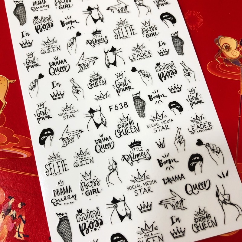 1 sheet Newest 3D Nail Sticker - مراجعة Nail Art Queen وسعره