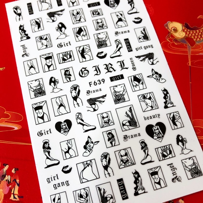 1 sheet Newest 3D Nail Sticker - مراجعة Nail Art Queen وسعره