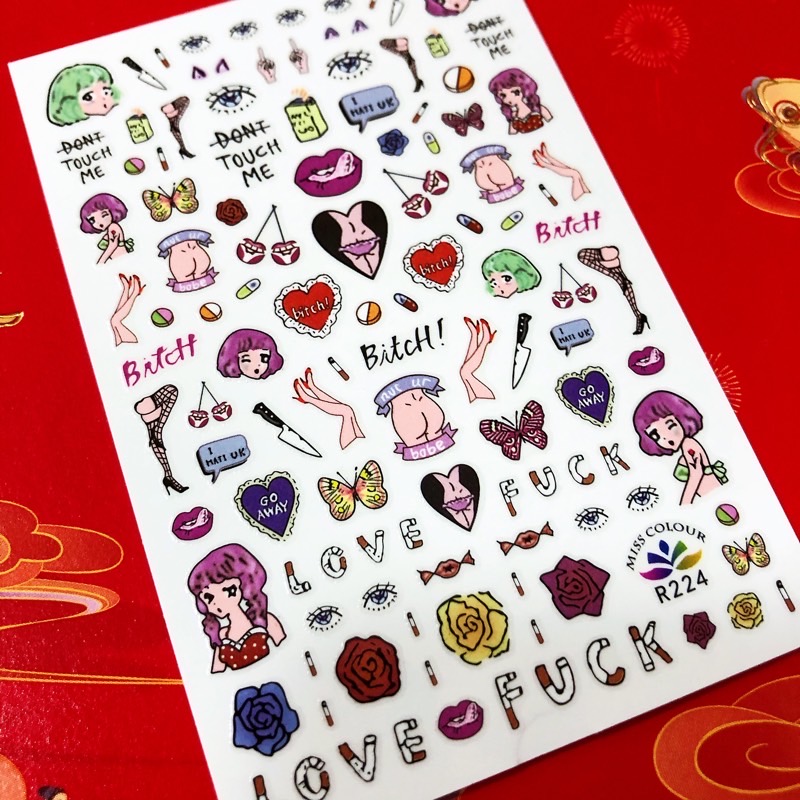 1 sheet Newest 3D Nail Sticker - مراجعة Nail Art Queen وسعره