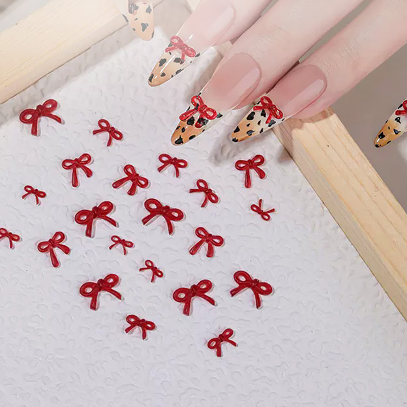 50Pcs Wine Red Resin Bow Nail  - مراجعة Nail Art Red Wine وسعره